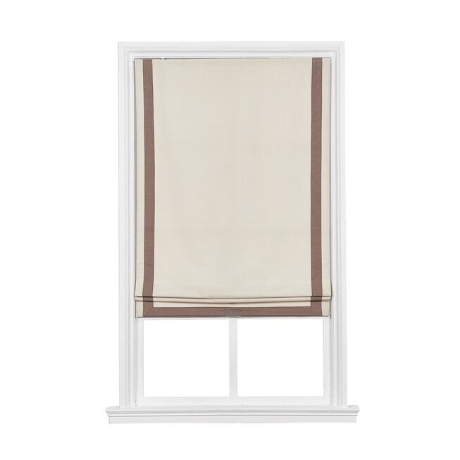 Cordless Inset Border Flat Roman Shade, SANDSTONE, hi-res image number null
