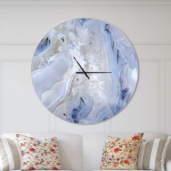 Agate Stone Modern Wall Clock, WHITE, hi-res image number null