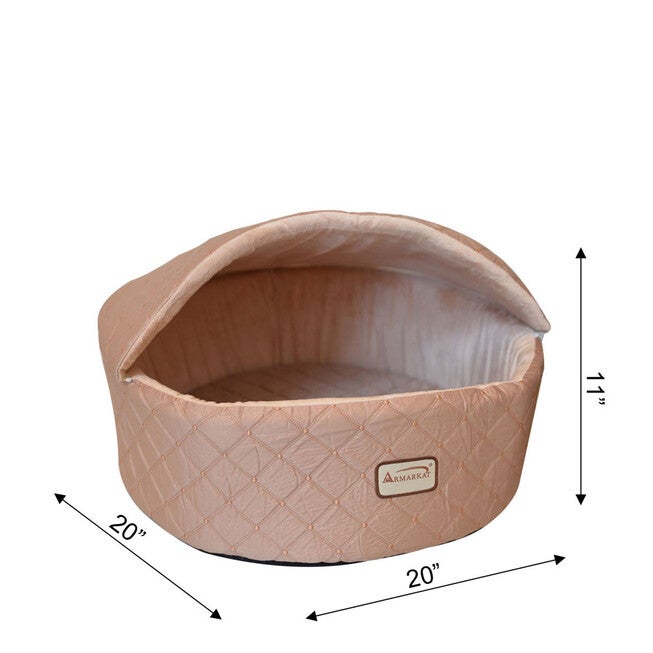 Cuddle Cave Cat Bed With Detachable & Collasible Zipper Top, Small, Light Apricot, , alternate image number 3