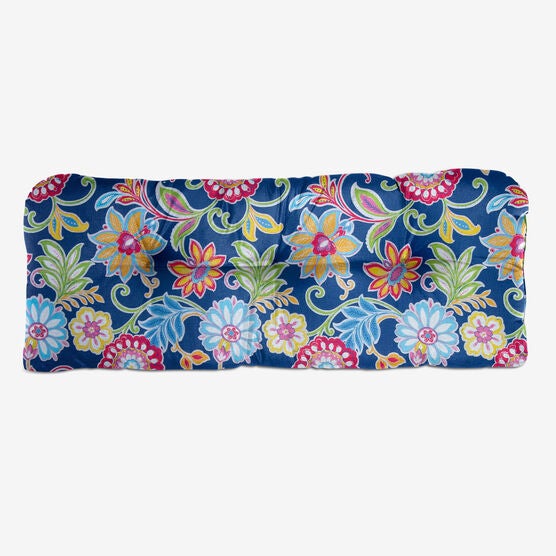Tufted Wicker Settee Cushion, 