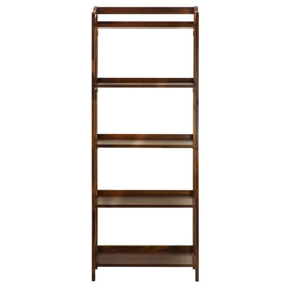 Stratford 5 Shelf Folding Bookcase Warm, Casual Home 5 Shelf Ladder Bookcase Warm Brown