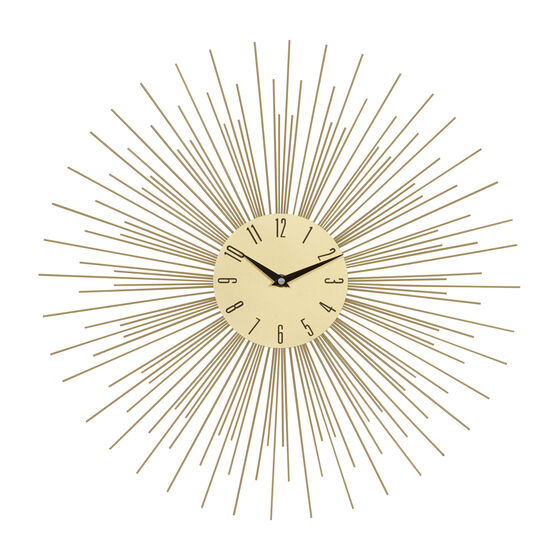 Gold Metal Contemporary Wall Clock, GOLD, hi-res image number null