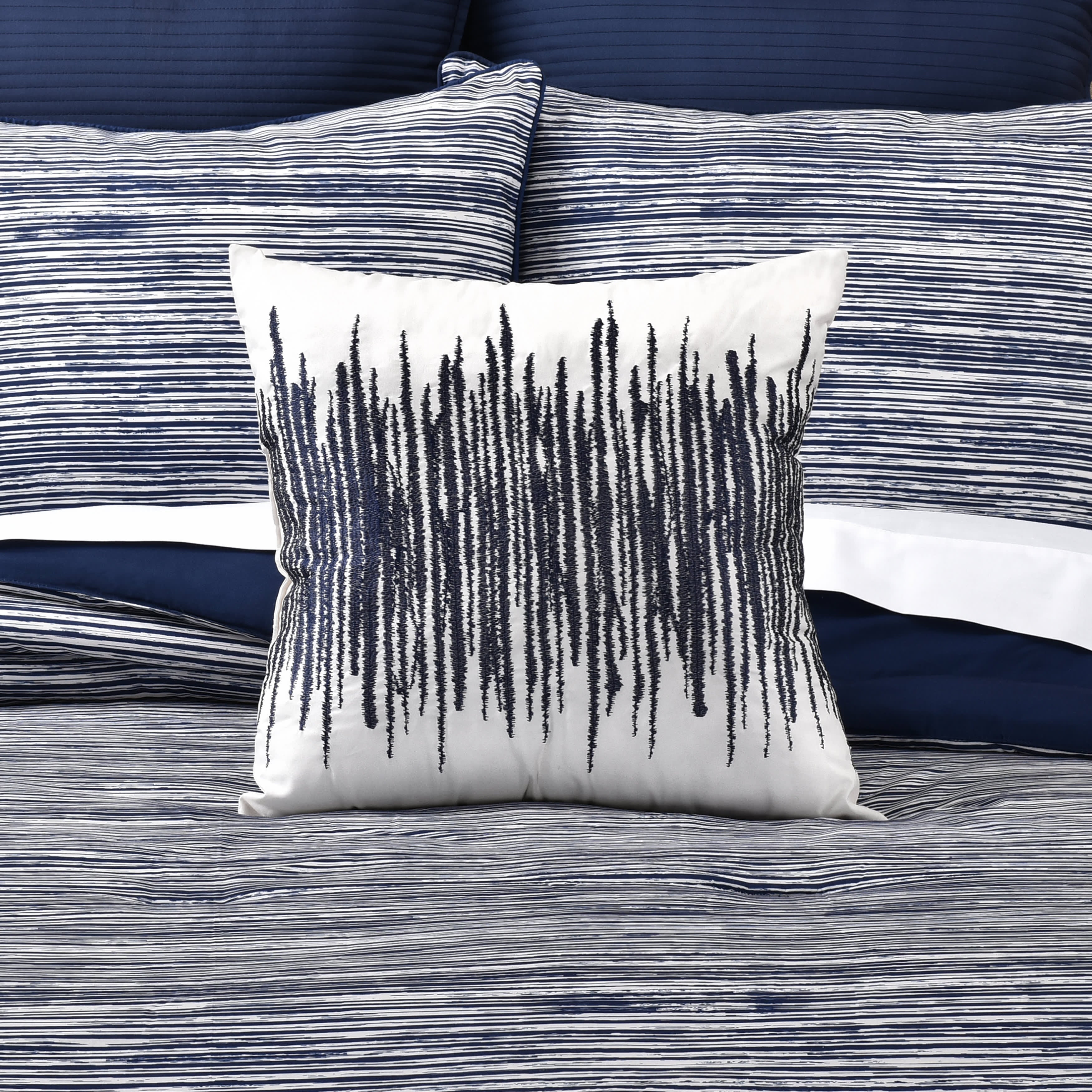 Dalton 18 Inch Square Decorative Throw Pillow, NAVY, alternate image number null