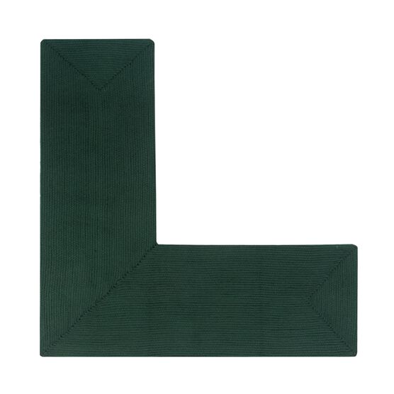 Alpine Braid Collection Reversible Indoor Area Rug in Vibrant Colors, 24"" x 48"" x 48"" L-Shape , HUNTER SOLID, hi-res image number null