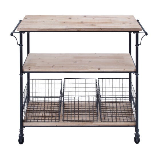 Brown Industrial Metal Storage Cart, 32 x 48, GREY, hi-res image number null
