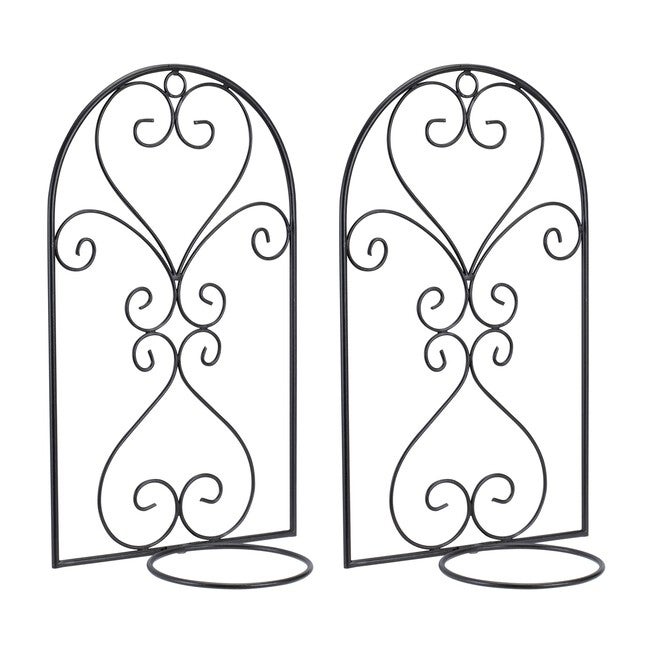 Wall Trellis Pot Holder (Set of 2), BLACK, alternate image number null