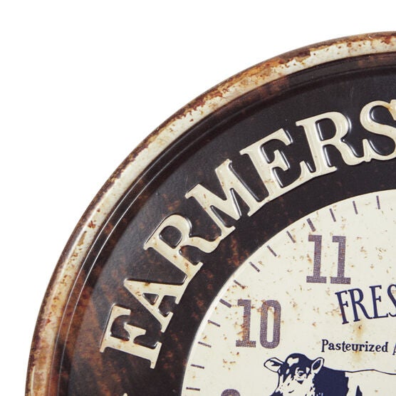 Set Of 2 Black Metal Farmhouse Wall Clock, , alternate image number null