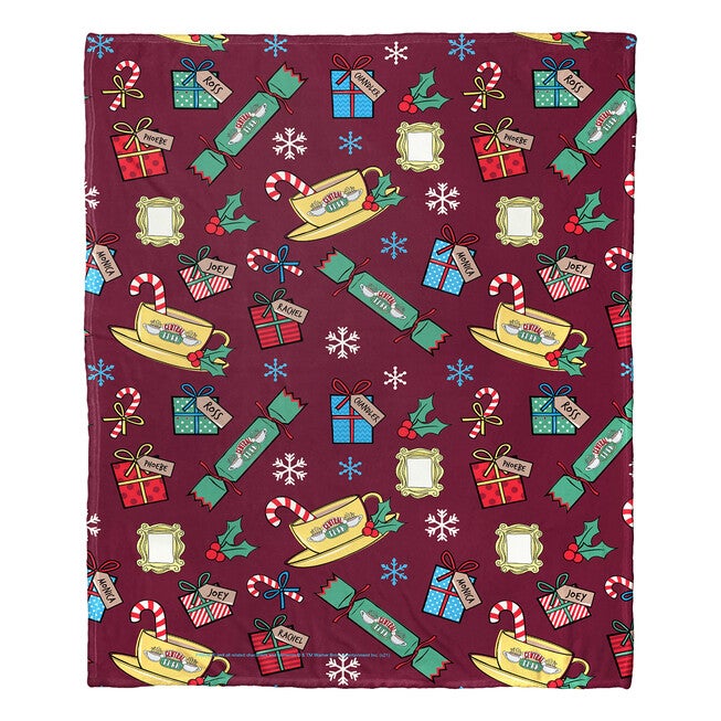 Wb Friends Christmas Pattern Silk Touch Throw Blanket, , on-hover image number null