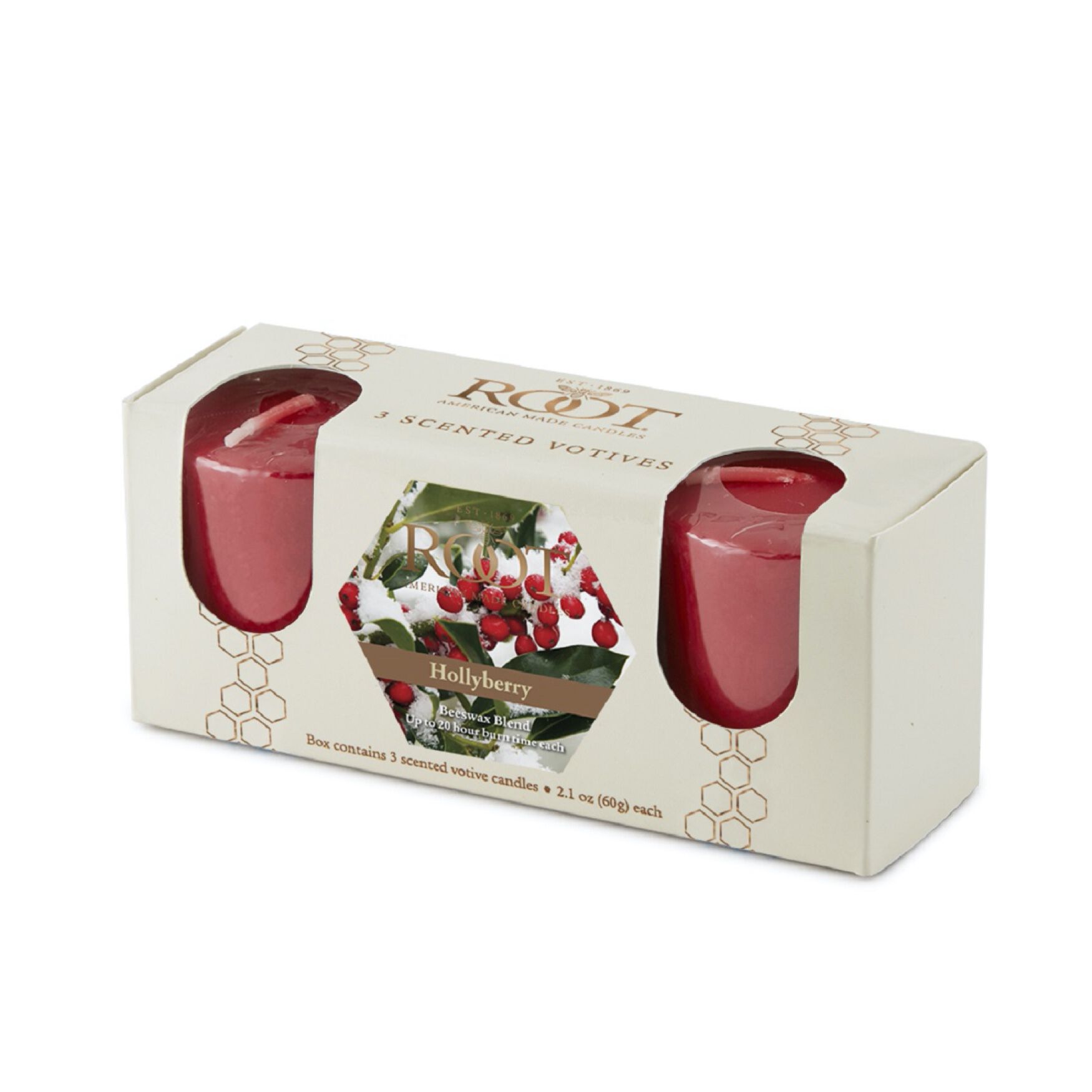 Hollyberry Scented Votive Candle, Set 3