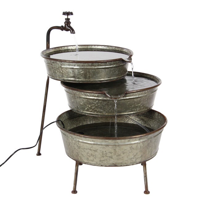 Grey Iron Farmhouse Fountain, GREY, hi-res image number null