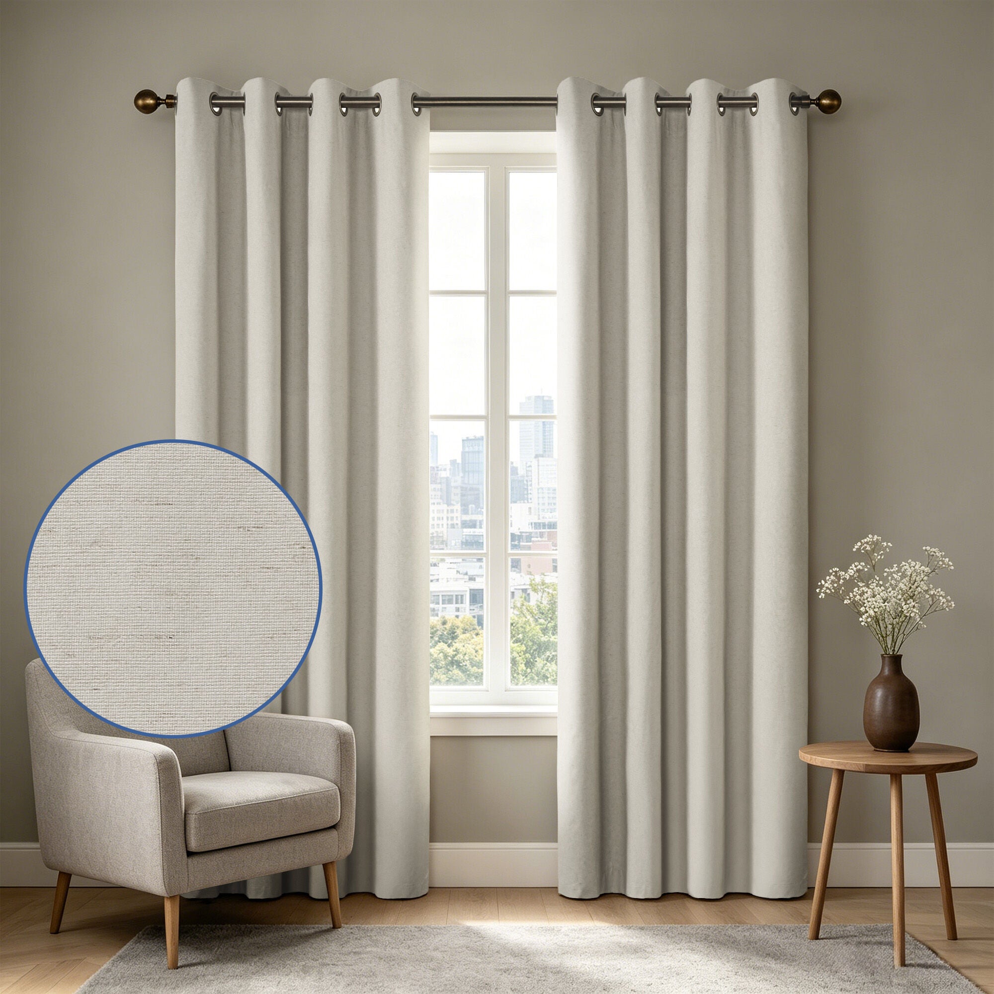 Blackout Linen Blend Grommet Panel Pair