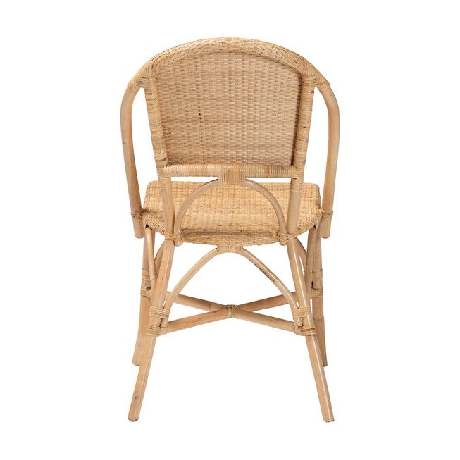bali & pari Jaylyn Bohemian Natural Rattan Dining Chair, NATURAL, alternate image number 4