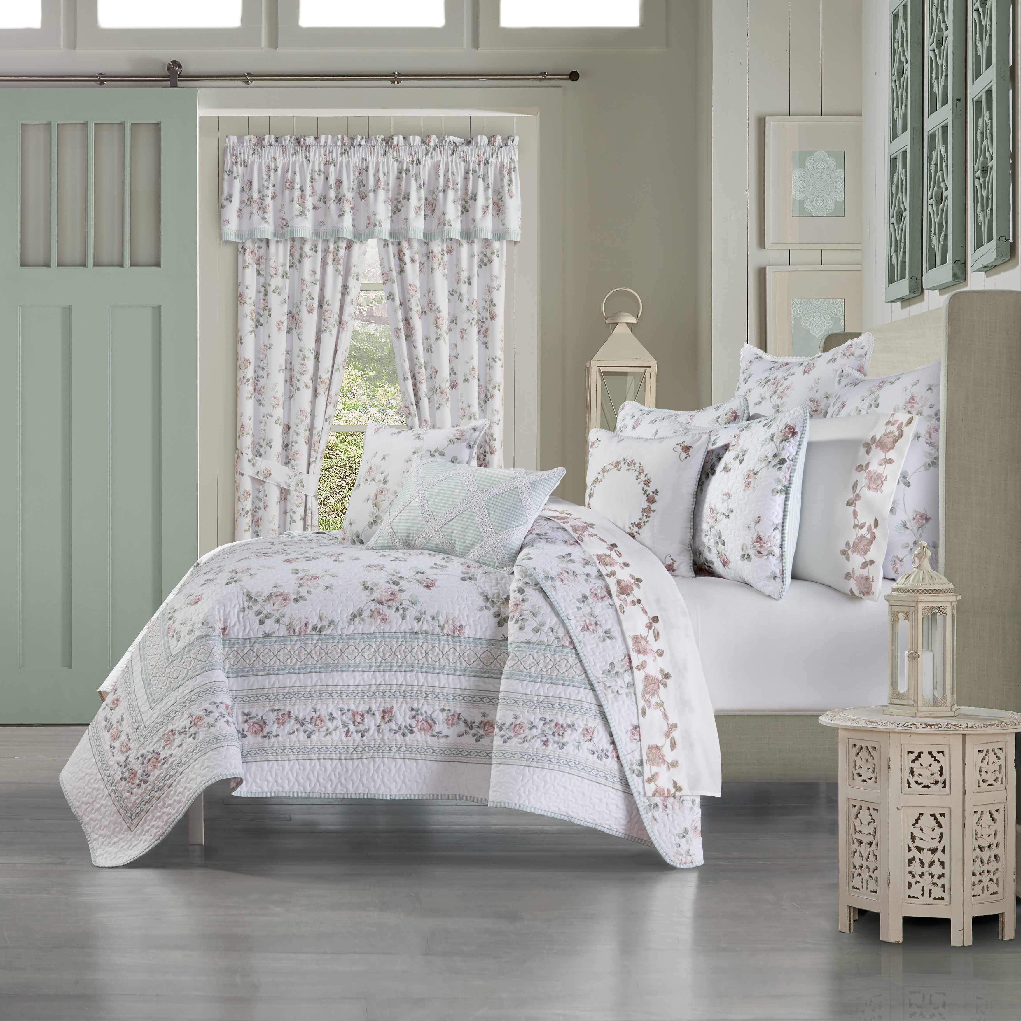 Rialto Sage 3 Piece Quilt Set, SAGE, hi-res image number 0