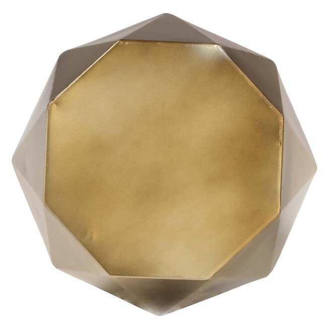 Baxton Studio Salman Geometric Bronze Metal Accent Table – Faceted Modern Side Table for Indoor or Semi-Outdoor Use, BRONZE, alternate image number 4