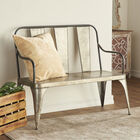 Silver Metal Farmhouse Bench, , alternate image number 7