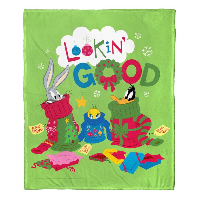 Wb Looney Tunes Christmas Drip Silk Touch Throw, , on-hover image number null