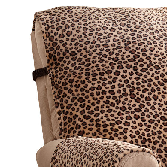 Leopard Plush Recliner Furniture Cover, , alternate image number null