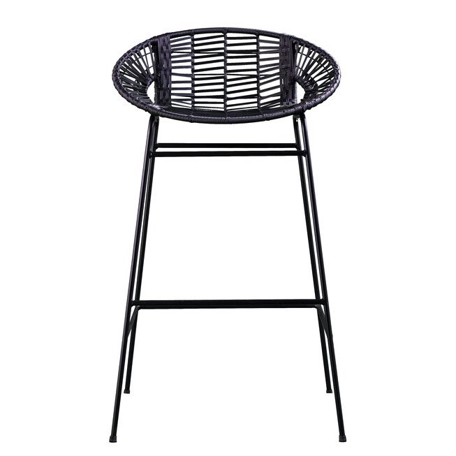 Caltaro Pair of All-Weather Rattan Outdoor Stools, , alternate image number 1
