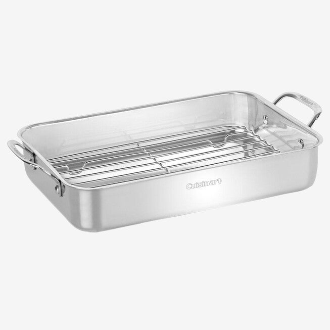 Cuisinart Lasagna Pan with Stainless Roasting Rack, STAINLESS STEEL, hi-res image number 0