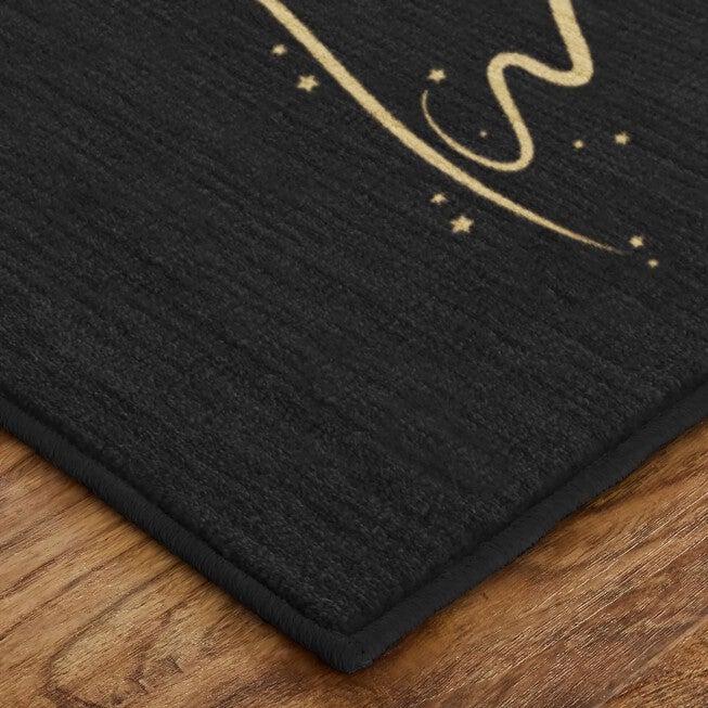 Calligraphy Trees Black Kitchen Rug, , on-hover image number null