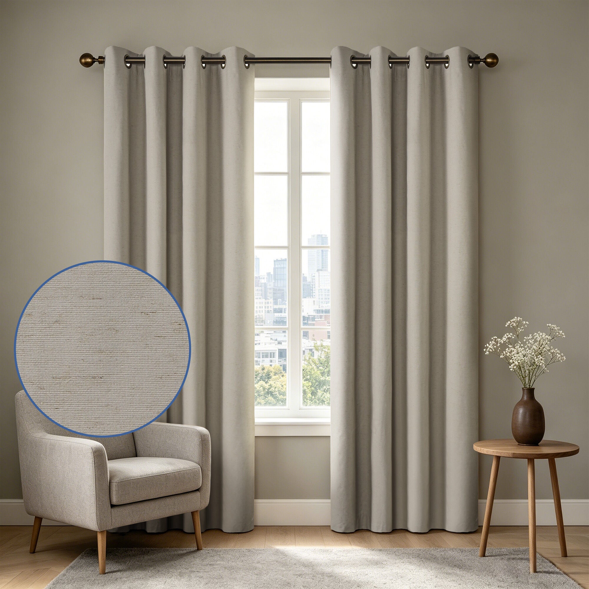 Blackout Linen Blend Grommet Panel Pair