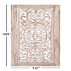 Cream Traditional Floral Mango Wood Wall Décor, , alternate image number null
