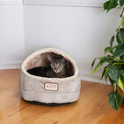 Faux Suede, Faux Fur Pet Cat Dog Cave Pet Bed, Sage Green/ Beige, , alternate image number 2