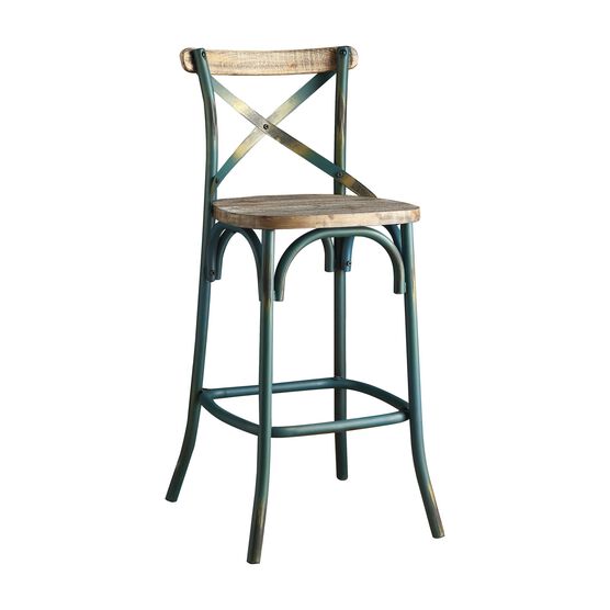 Bar Chair (1Pc), ANTIQUE TURQUOISE OAK, hi-res image number null