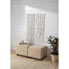 Set Of 2 White Mango Wood Farmhouse Abstract Wall Décor, , on-hover image number null