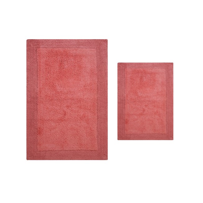 HOME WEAVERS INC Bell Flower Collection Red 4 Piece Bath Rug Set