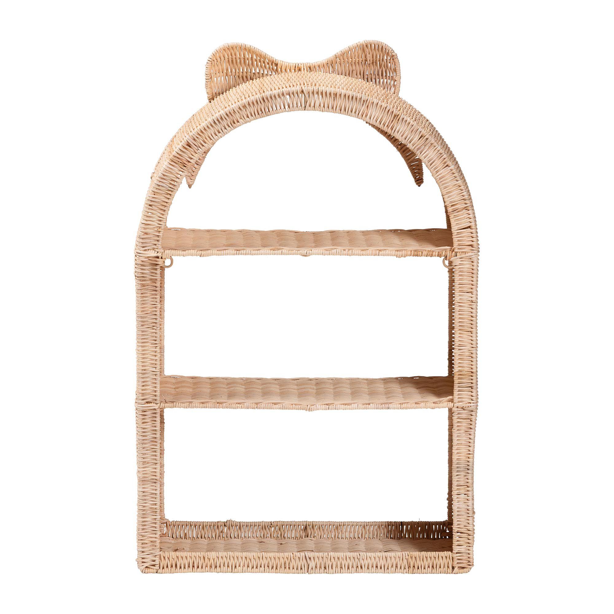 Creusa Natural Rattan Wall Shelf, BROWN, alternate image number 4