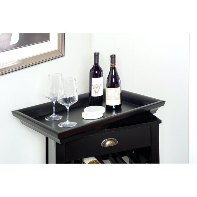 Black with "Merlot" Rub through Wine Cabinet, , alternate image number 7