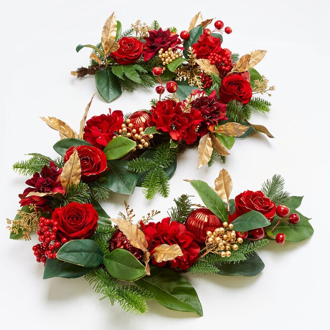 Royalty 6' Garland, RED GOLD, hi-res image number null