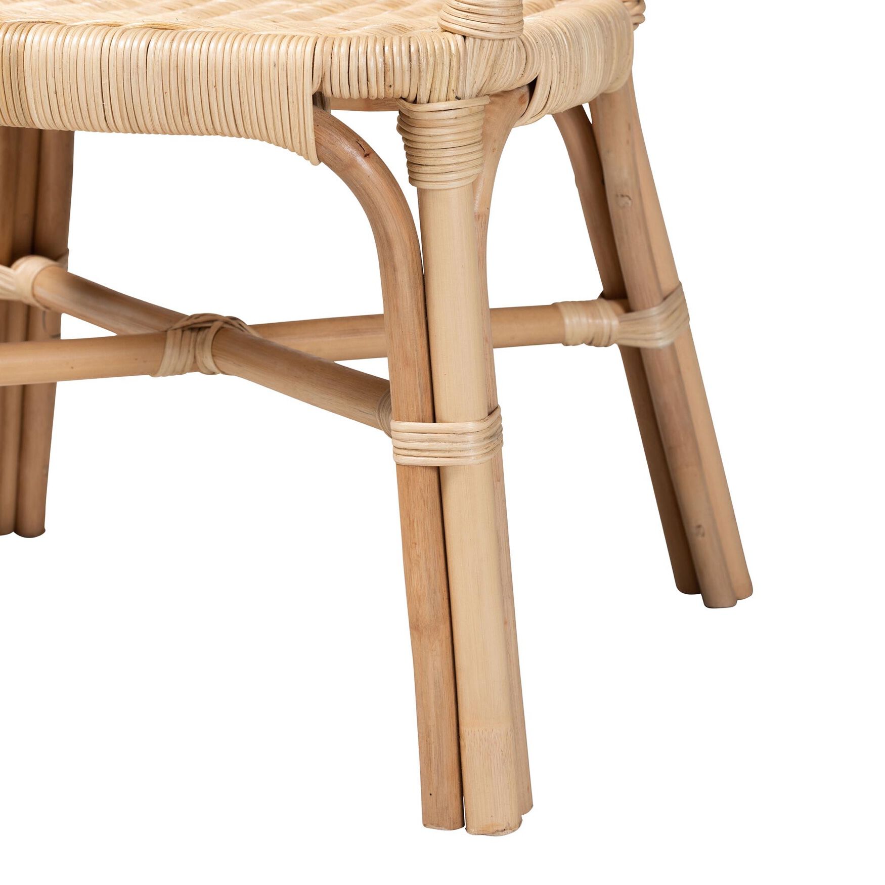 Sumatera Modern Bohemian Natural Brown Rattan 2-Piece Dining Chair Set, , alternate image number 4