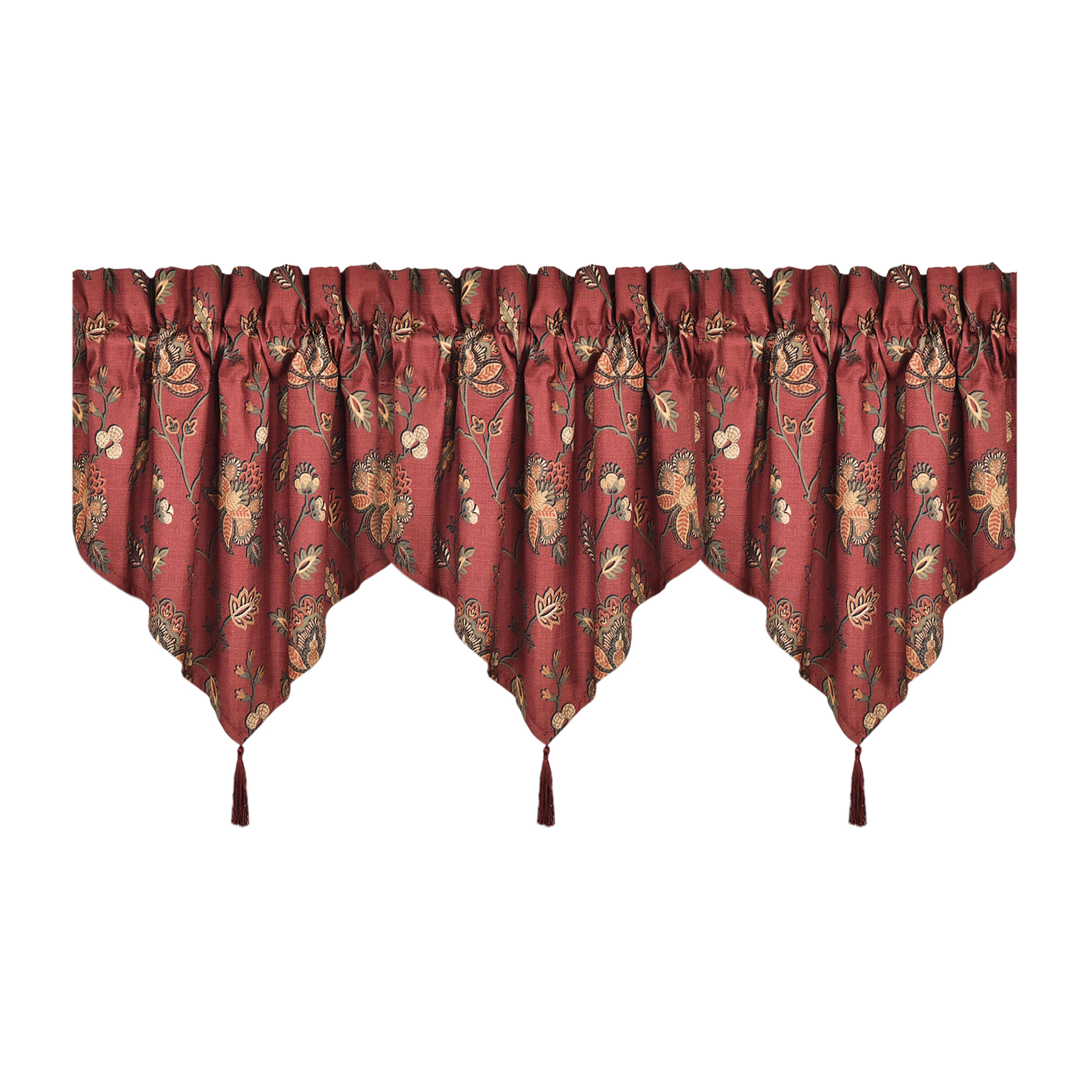 Bari Window Ascot Valance, RED, hi-res image number 0