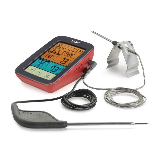 DIGITAL BBQ SMOKER THERM, RED BLACK, hi-res image number null