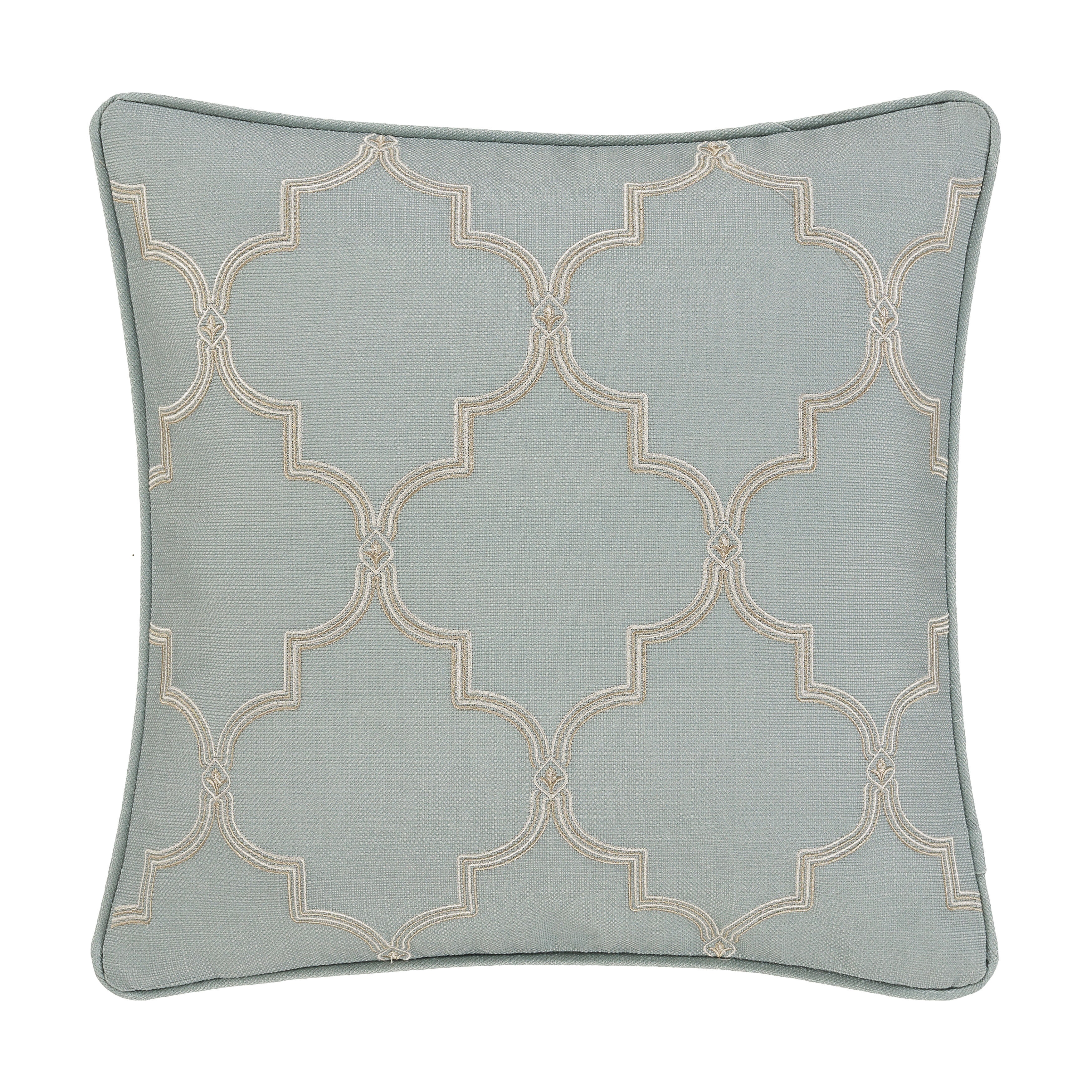 TRANQUILITY 18 inches SQUARE DECORATIVE THROW PILLOW, AQUA, hi-res image number 0