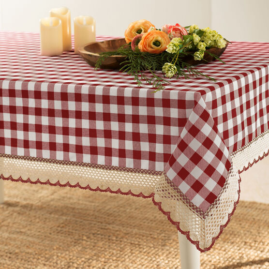 Buffalo Check Tablecloth - 60-in x 84-in, , on-hover image number null