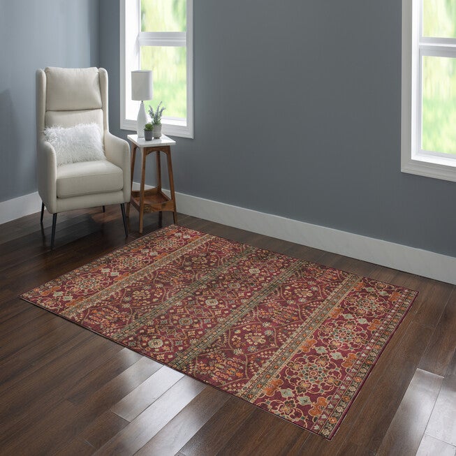 Washable Neil Garnet/Ivory Rug, , alternate image number 5