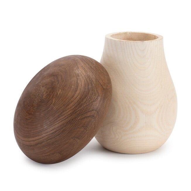 Wood Mushroom Box Decor (Set of 2), BROWN/BEIGE, alternate image number 4