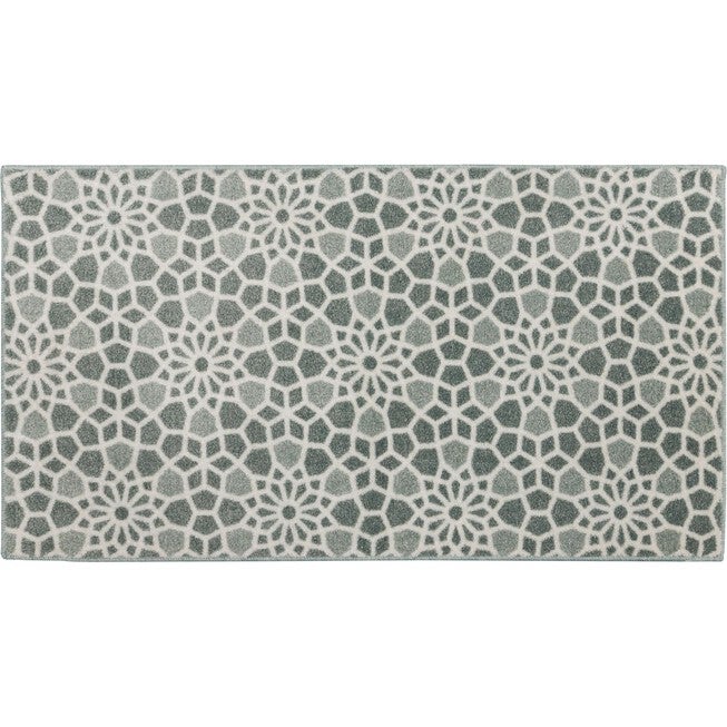 Simple Mosaic Tile Grey Kitchen Rug, 4496074 | Brylane Home