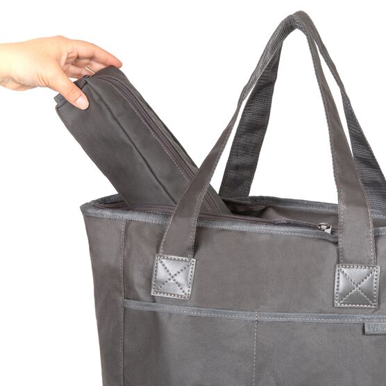 Wax Canvas Zip-Top Tote Bag, Charcoal, 50-Pound Capacity, , alternate image number null
