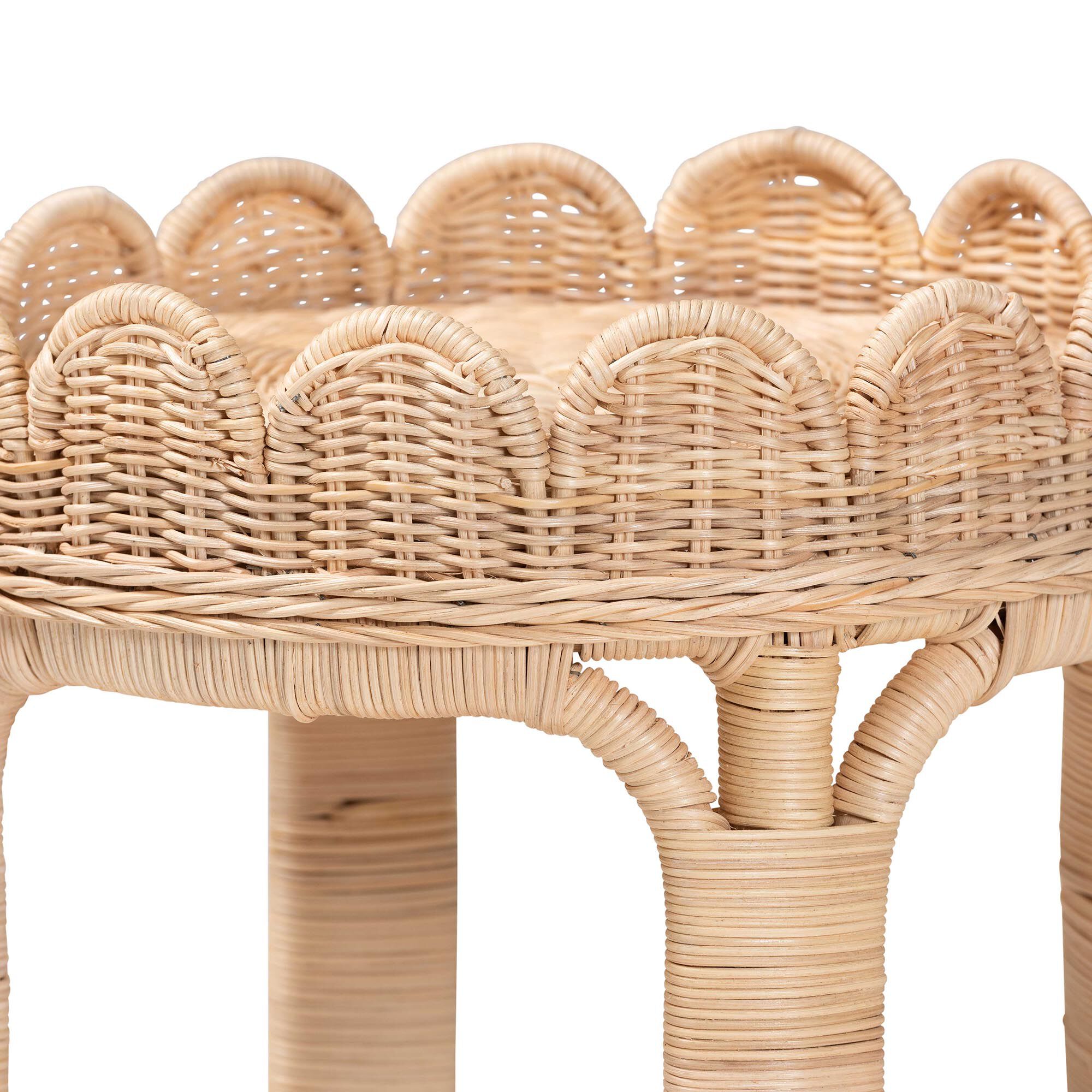 Latoya Natural Rattan End Table, BROWN, alternate image number 3