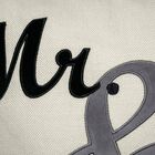 Celebrations ""Mr. & Mrs."" Cursive Embroidered Applique Decorative Pillow , , alternate image number null