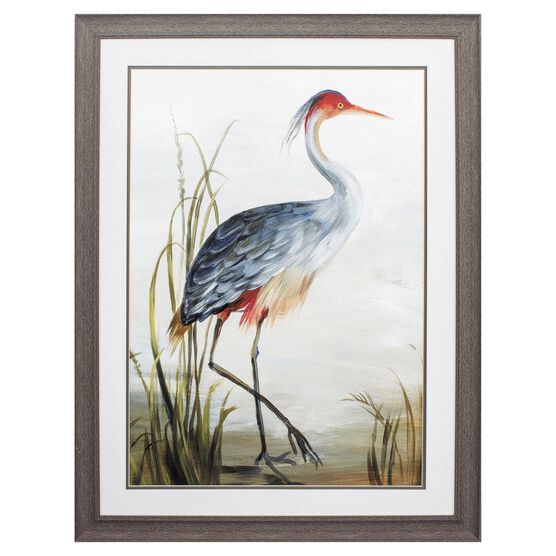 Gray Heron Framed Wall Décor, BLUE, hi-res image number null