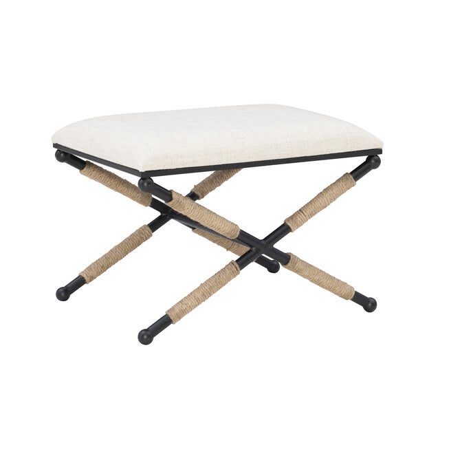 Ashburn Campaign Accent Stool, WHITE, hi-res image number 0
