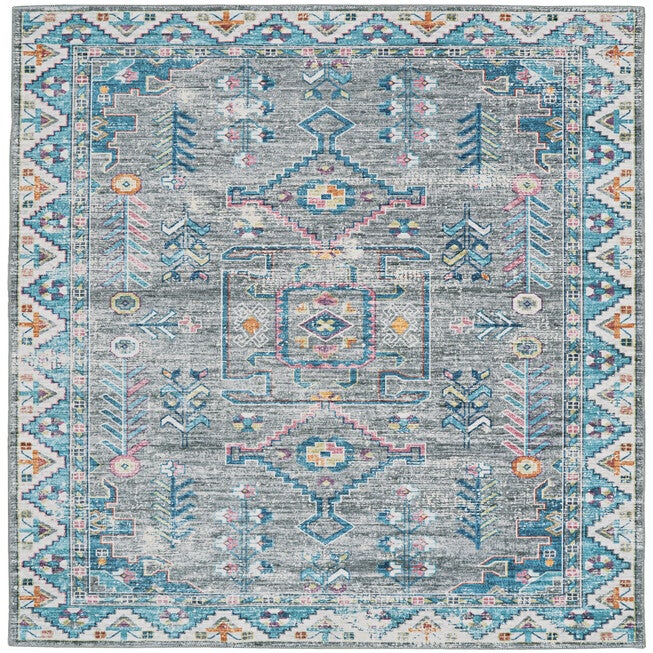 Washable Barron Grey/Green Rug, GREY, hi-res image number null