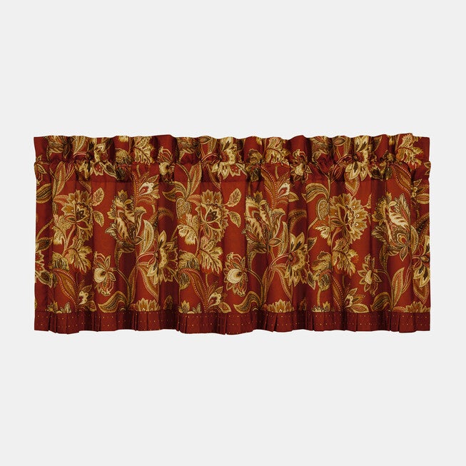 Montecito Red Window Straight Valance, RED, alternate image number null