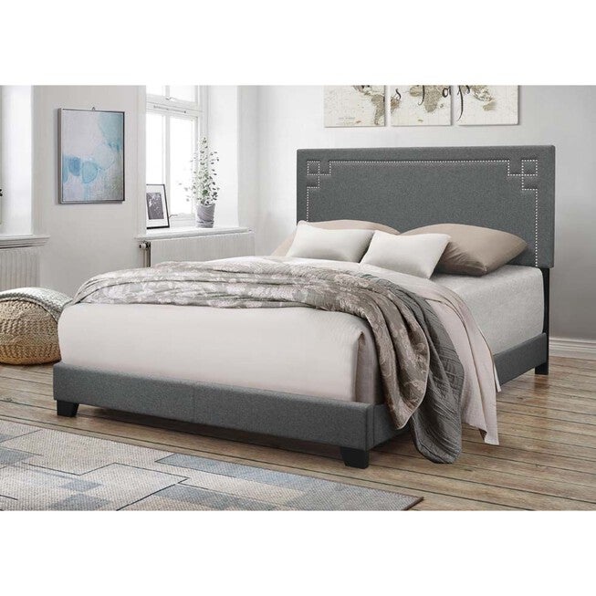 Eastern King Bed Bedroom, GRAY FABRIC, hi-res image number null