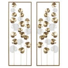 Set Of 2 Gold Metal Floral Wall Decor, GOLD, hi-res image number null